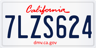CA license plate 7LZS624