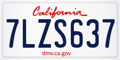 CA license plate 7LZS637