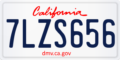 CA license plate 7LZS656