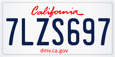 CA license plate 7LZS697