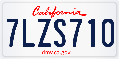 CA license plate 7LZS710