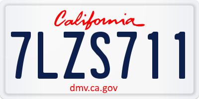 CA license plate 7LZS711