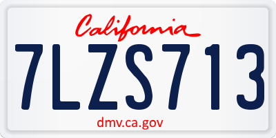 CA license plate 7LZS713