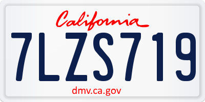 CA license plate 7LZS719