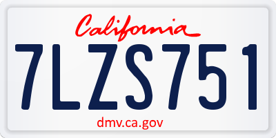 CA license plate 7LZS751