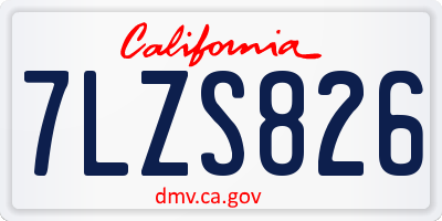 CA license plate 7LZS826