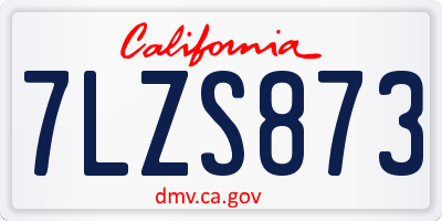 CA license plate 7LZS873