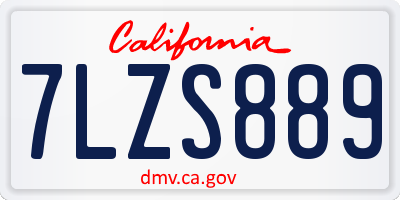 CA license plate 7LZS889