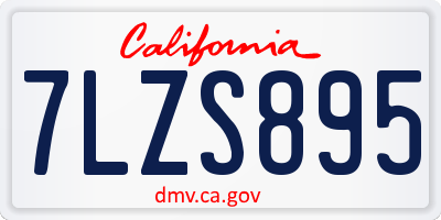 CA license plate 7LZS895