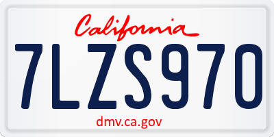 CA license plate 7LZS970