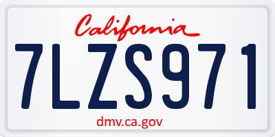 CA license plate 7LZS971