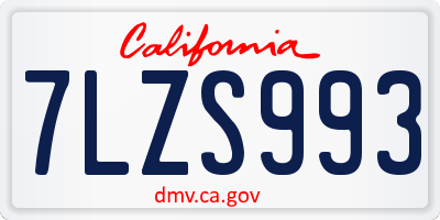 CA license plate 7LZS993