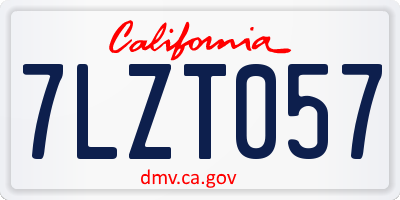CA license plate 7LZT057