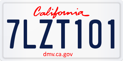 CA license plate 7LZT101