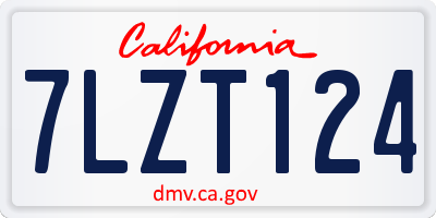 CA license plate 7LZT124