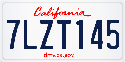 CA license plate 7LZT145