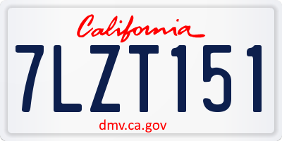 CA license plate 7LZT151
