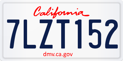 CA license plate 7LZT152