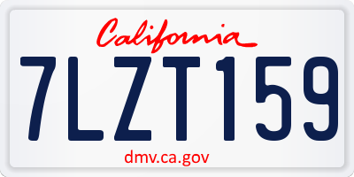 CA license plate 7LZT159