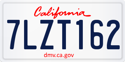 CA license plate 7LZT162