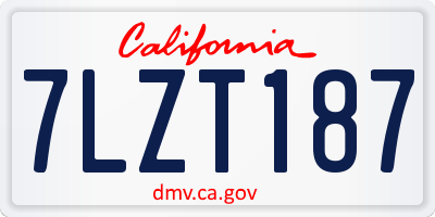 CA license plate 7LZT187