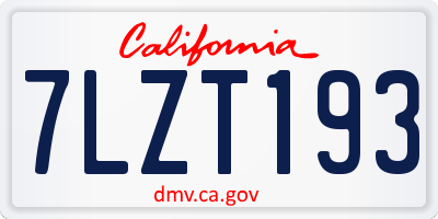CA license plate 7LZT193