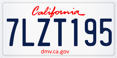 CA license plate 7LZT195