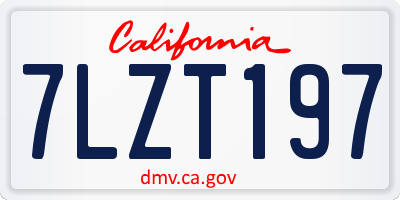 CA license plate 7LZT197