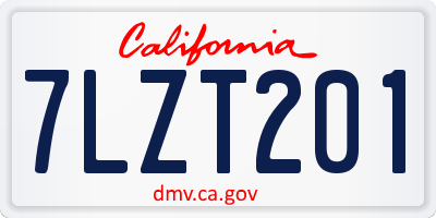 CA license plate 7LZT201