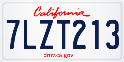 CA license plate 7LZT213
