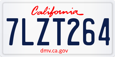 CA license plate 7LZT264
