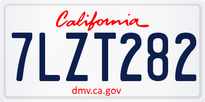 CA license plate 7LZT282