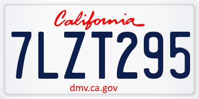 CA license plate 7LZT295