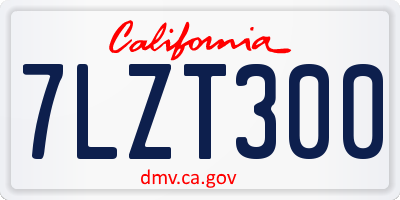 CA license plate 7LZT300