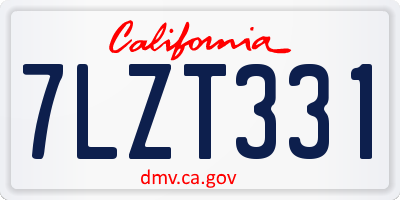CA license plate 7LZT331