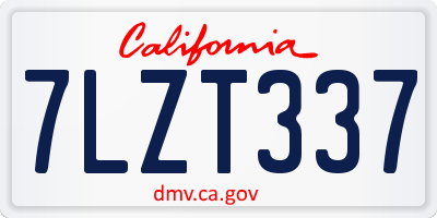 CA license plate 7LZT337