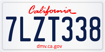 CA license plate 7LZT338