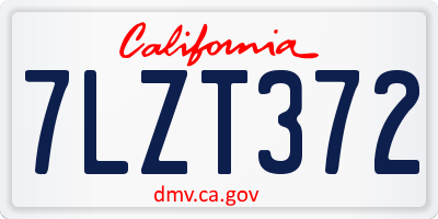 CA license plate 7LZT372