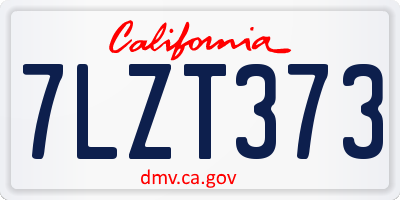 CA license plate 7LZT373