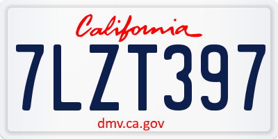 CA license plate 7LZT397