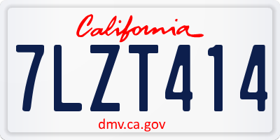 CA license plate 7LZT414
