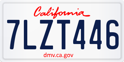 CA license plate 7LZT446