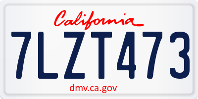 CA license plate 7LZT473