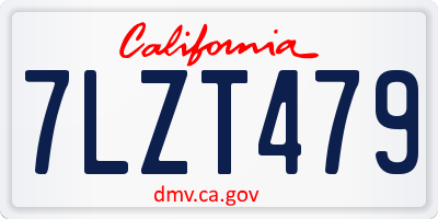 CA license plate 7LZT479