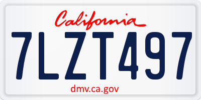 CA license plate 7LZT497