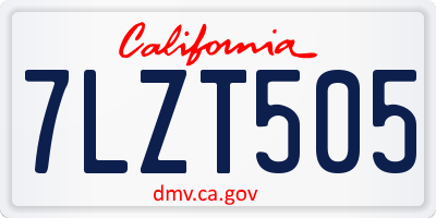 CA license plate 7LZT505