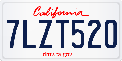 CA license plate 7LZT520