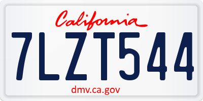 CA license plate 7LZT544