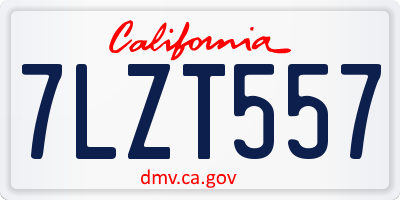 CA license plate 7LZT557
