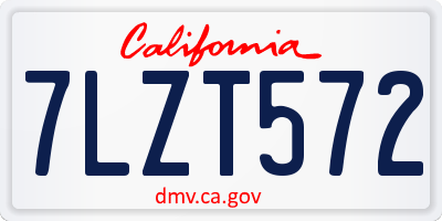 CA license plate 7LZT572